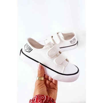 Big Star fehér gyermek lenvászon tornacipők tépőzárral