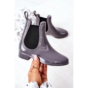 Divatos gyerekcsizma  esőbe, szürke színben