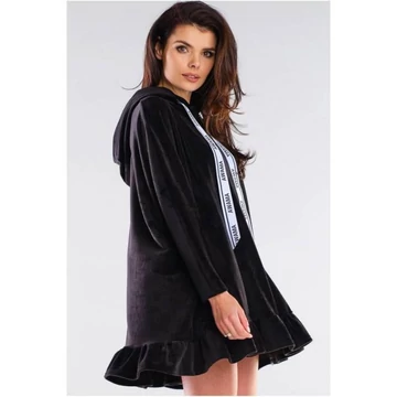 Fekete oversize kapucnis pulóver hölgyeknek