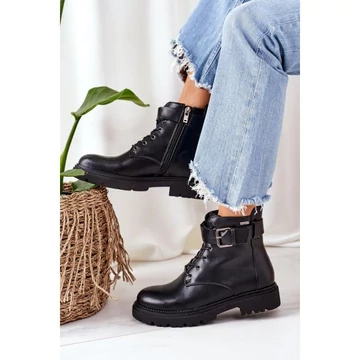 Női, meleg  Cross Jeans csizma, fekete színben