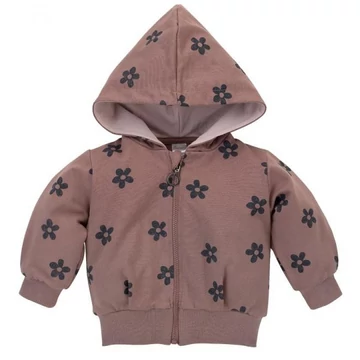 Rózsaszín lányos pulóver kis virágokkal