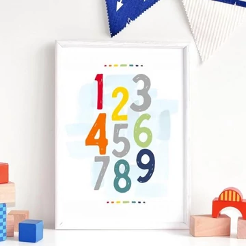 Gyerekszoba poszter, színes számokkal
