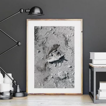 Fali plakát, természeti szikla motívummal, szürke színben