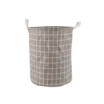 Játék vagy szennyeskosár, szürke színben, rácsmintával