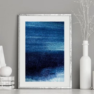 Kék árnyalatú poszter, absztrakt motívummal