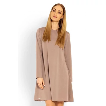 Bő szabású női ruha, cappuccino színben