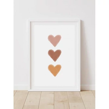 Dekoratív, fali poszter, három szívvel