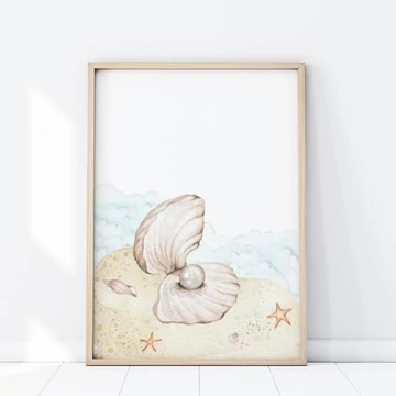 Kagyló motívumú, fali plakát