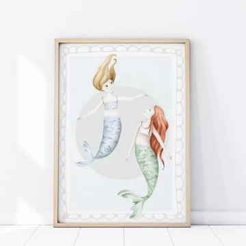 Fali poszter, sellők motívumával