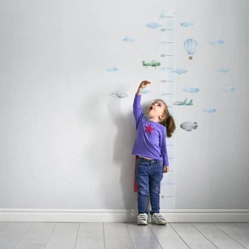 Repülőgép motívumú, magasságmérő fali matrica