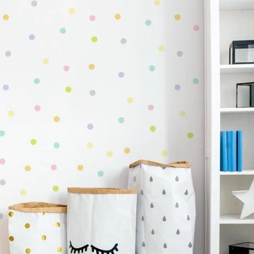 Színes matrica készlet - pasztell árnyalatú golyók