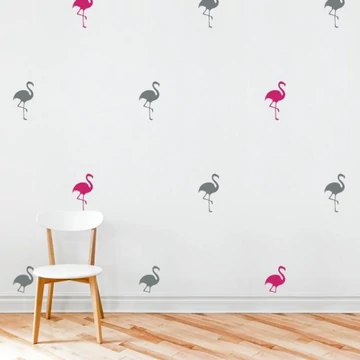 Flamingó motívumú matrica készlet - 16 db