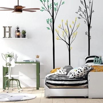 Magas fa, madarakkal motívumú, falmatrica készlet