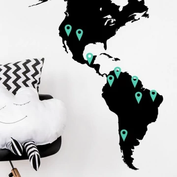 Térkép jelölés formájú, matrica készlet