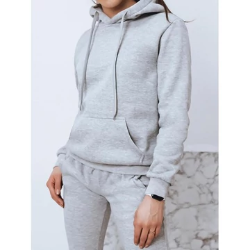 Szürke színű, kapucnival ellátott női pulóverek