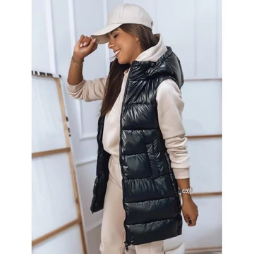 Fekete fényes mellény hölgyeknek