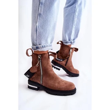 Barna színű, női meleg csizma