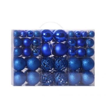 Kék, karácsonyi golyó készlet - 100 db
