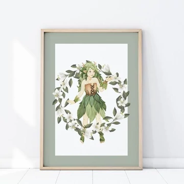 Dekoratív fali plakát, mesebeli tündérrel