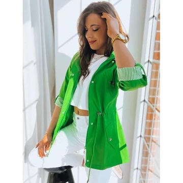 Zöld átmeneti parka, kapucnival