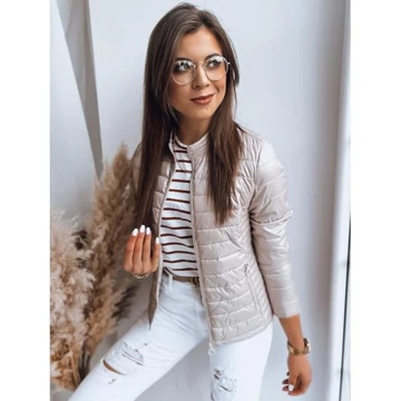 Bézs, steppelt női kabát