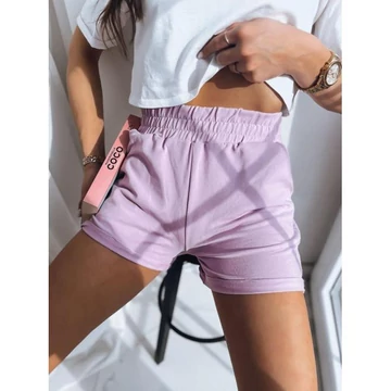 Lila női rövidnadrág, elasztikus derékkal