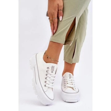 Big Star, fehér, tornacipő platformmal