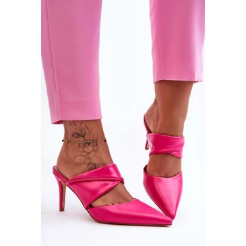 Rózsaszín színű, női papucs, sarokkal