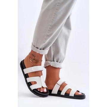 Fehér, női, szövet papucs