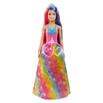 Barbie Dreamtopia varázslatos frizura baba - pink-lila hajú szoknyás baba