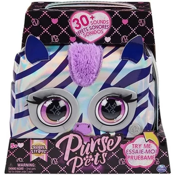 Purse Pets: Állatos táskák - Metál csillogás Zebra