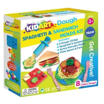 Spagetti és szendvicskészítő gyurmakészlet - 8 színű