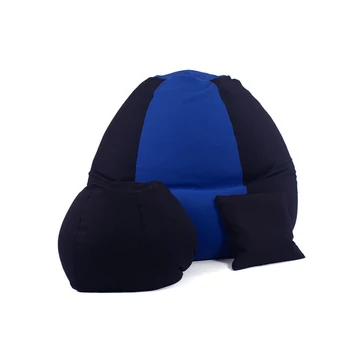 Fekete - Kék ALL IN Bicolor XXL babzsákfotel garnitúra