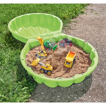 Kétrészes homokozó Watershell Green BIG kagyló 2*100 l vízre és homokra 88*88*21 cm zöld 18 hó-tól