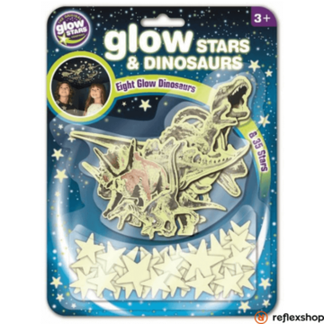 Glow csillagok és dinoszauruszok foszforeszkáló matricaszett