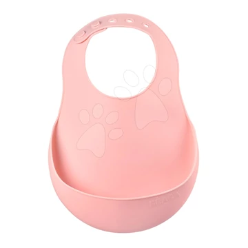 Előke gyerekeknek Silicone Bib Beaba Old Pink Beaba puha szilikonból gombokkal rózsaszín 0 hó-tól