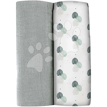 Textil pelenkák pamut muszlinból Bolte 2 Swadlles 120 cm Beaba Mirage Grey/Jungle 2 darab 0 hó-tól