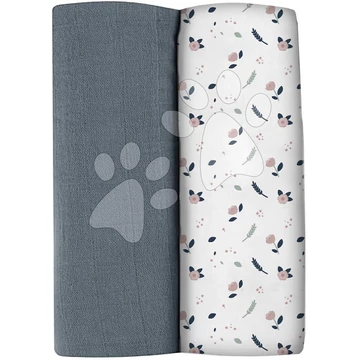 Textil pelenkák pamut muszlinból Bolte 2 Swadlles 120 cm Beaba Stormy Weather/Spring Flower 2 darab 0 hó-tól