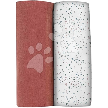 Textil pelenkák pamut muszlinból Bolte 2 Swadlles 120 cm Beaba Hot Sauce/Terrazzo 2 darab 0 hó-tól