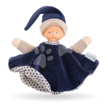 Játékbaba dédelgetésre Tidoudou Navy Blue Starry Dreams Mon Doudou Corolle extra puha textilből kék szemekkel 17 cm 0 hó-tól