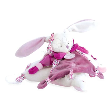 Plyšový zajačik na maznanie Lapin Cerise Doudou et Compagnie v darčekovom balení ružový 27 cm od 0 mes DC2703