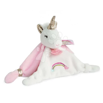 Plyšový jednorožec na maznanie Unicorn Lucie la Licorne Doudou et Compagnie ružový 20 cm v darčekovom balení od 0 mes DC3312