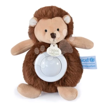 Plyšový ježko so svetlom Hedgehog Nightlight Unicef Collection Doudou et Compagnie v darčekovom balení hnedý 15 cm od 0 mes DC3995