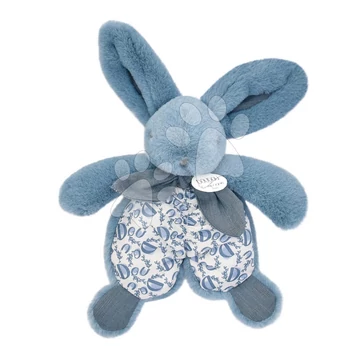 Plüss nyuszi dédelgetésre Bunny Comforter Blue Doudou et Compagnie ajándékcsomagolásban kék 18 cm 0 hó-tól  DC4154