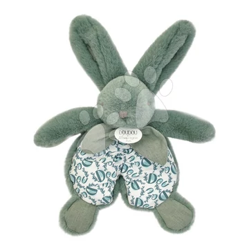 Plüss nyuszi dédelgetésre Bunny Comforter Green Doudou et Compagnie ajándékcsomagolásban zöld 18 cm 0 hó-tól  DC4191