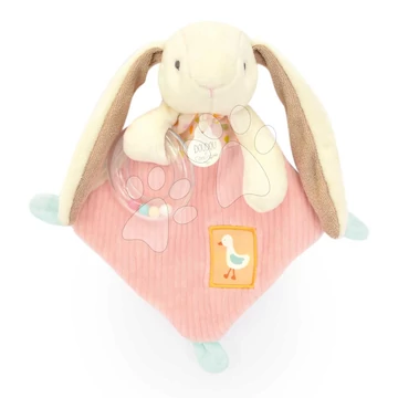 Plüss nyuszi dédelgetésre csörgővel Lapin Ciboulette Doudou et Compagnie ajándékcsomagolásban 21 cm 0 hó-tól DC4206