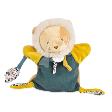Plüss oroszlán kesztyűbáb Lion Puppet Boh'aime Doudou et Compagnie zöld 25 cm 0 hó-tól DC4226