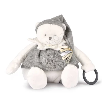 Plüss mackó dédelgetésre Dodou 25 Ans Activity Puppet Silver Doudou et Compagnie ezüst 30 cm 0 hó-tól DC4338