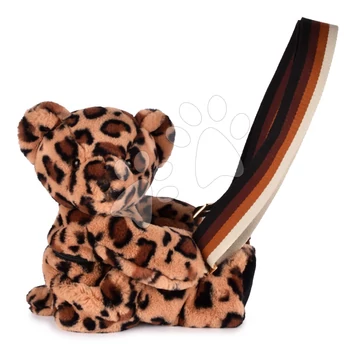 Plüss crossbody hátizsák leopárd Bag Leopard Doudou et Compagnie pánttal barna 30 cm DC4566