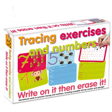 Készségfejlesztő játék Vonalvezetési gyakorlatok és számok-irj rá és töröld le Dohány (nyelvek SR, CR, HU, RO) 3 évtől